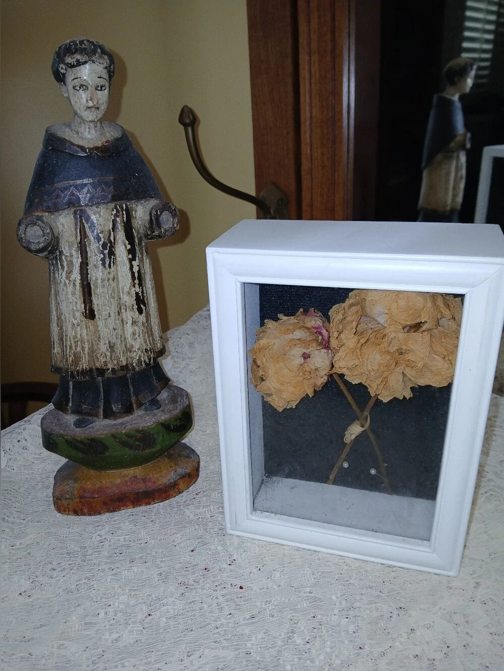 Shabby Chic Dried Flower Shadow Box Cottagecore Decor